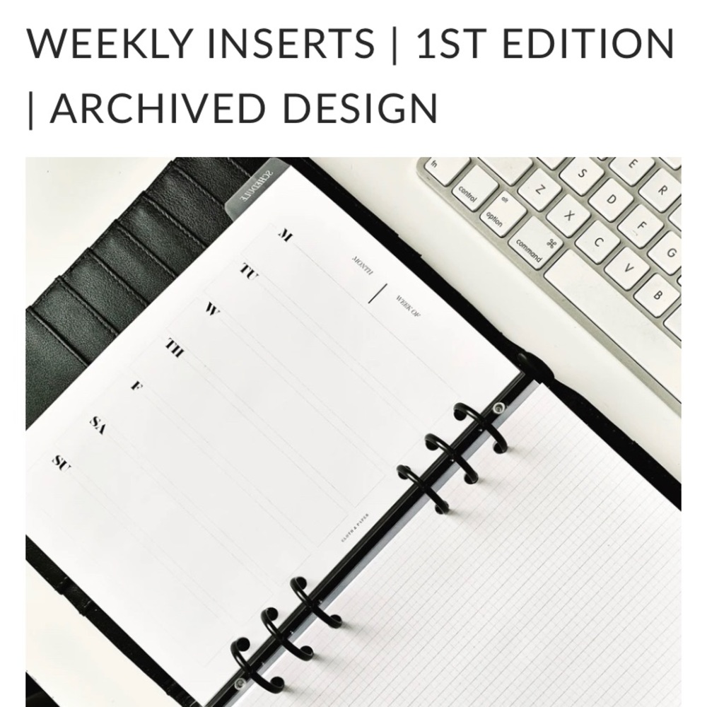 Cloth & Paper bundle: Weekly Inserts and Notepad